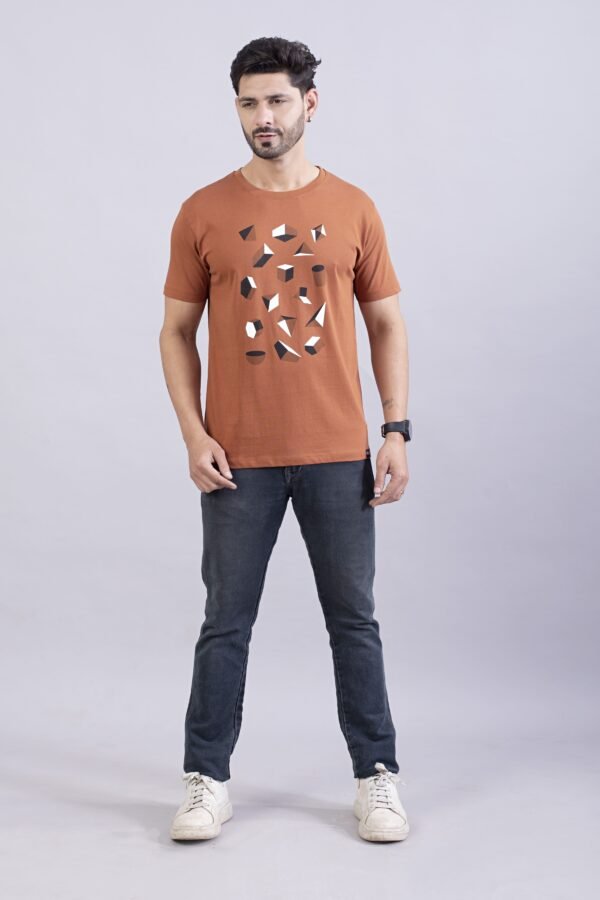 N Brown Geometric Print
