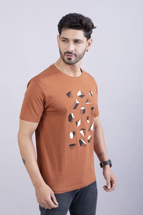N Brown Geometric Print - Image 4