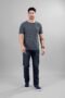 Charcoal Grey Ribbed Style Cotton Regular Fit T-Shirt