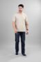 Off White Ribbed Style Cotton Regular Fit T-Shirt